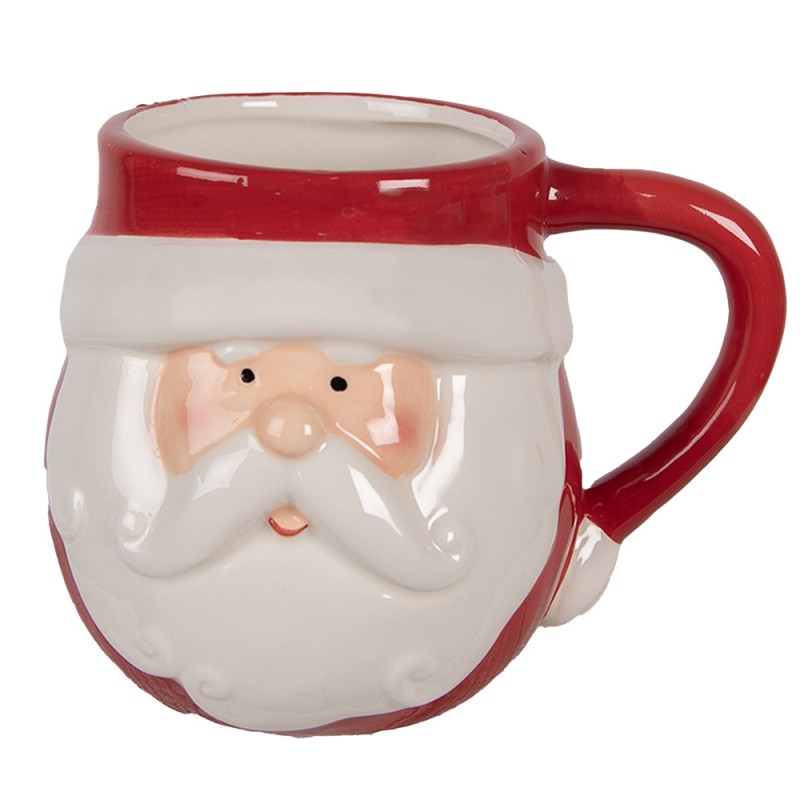 6CEMU0135 Mug Père Noël 370 ml Rouge Blanc Céramique Décoration de Noël