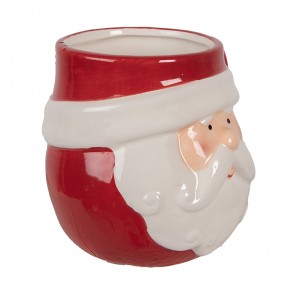 26CEMU0135 Tazza Babbo Natale  370 ml Rosso Bianco  Ceramica Decorazione di Natalizie