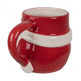 26CEMU0135 Tazza Babbo Natale  370 ml Rosso Bianco  Ceramica Decorazione di Natalizie