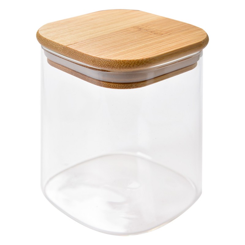 6GL4417 Storage Jar 8x8x10 cm Transparent Glass Storage Pot