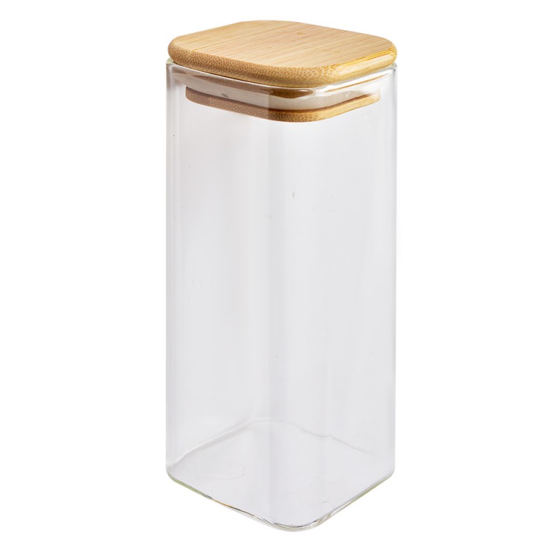 6GL4419 Storage Jar 6x6x15 cm Transparent Glass Storage Pot