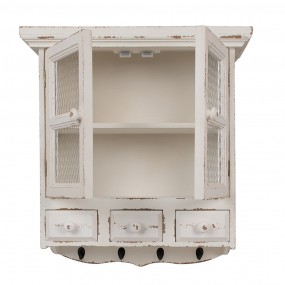 25H0661 Wall Cabinet 56x23x61 cm White Wood product Storage Cabinet