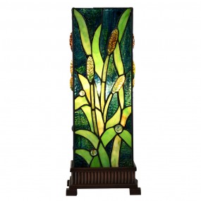 25LL-6310 Tiffany Tafellamp  18x18x45 cm Groen Glas Tiffany Bureaulamp