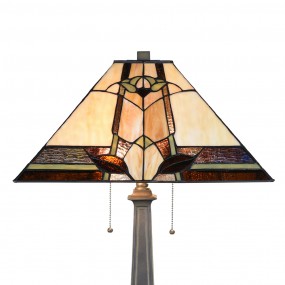 25LL-6320 Tiffany Tafellamp  80 cm Beige Glas Tiffany Bureaulamp