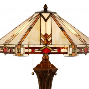 25LL-6325 Tiffany Tafellamp  75 cm Beige Glas Tiffany Bureaulamp
