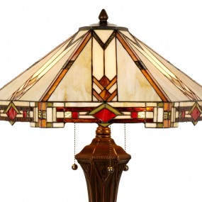 25LL-6325 Tiffany Tischlampe 75 cm Beige Glas Schreibtischlampe Tiffany