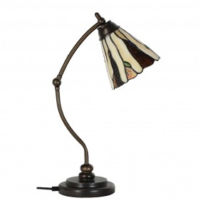 25LL-6318 Lampada da tavolo Tiffany Ø 27x51 cm Beige Vetro Lampada da scrivania Tiffany