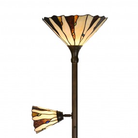 25LL-6319 Floor Lamp Tiffany Ø 38x178 cm Beige Brown Glass Tiffany Lamps