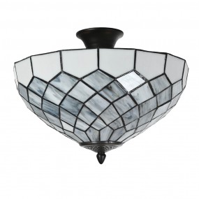 25LL-6331 Ceiling Lamp Tiffany Ø 41x24 cm Grey Glass Tiffany Lamps