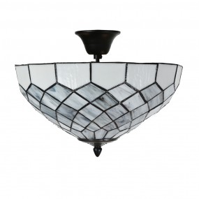 25LL-6331 Ceiling Lamp Tiffany Ø 41x24 cm Grey Glass Tiffany Lamps