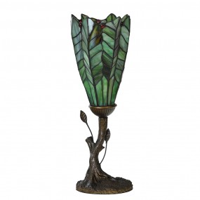 25LL-6337 Lampada da tavolo Tiffany Ø 15x42 cm Verde Vetro Lampada da scrivania Tiffany
