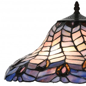 25LL-6338 Lampada da tavolo Tiffany Ø 40x60 cm Blu Viola Vetro Lampada da scrivania Tiffany