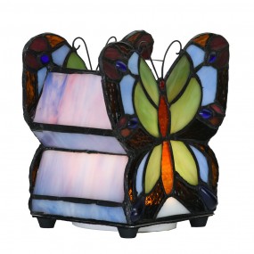 25LL-6340 Table Lamp Tiffany Butterfly 15x8x13 cm LED Blue Glass Tiffany Lamps