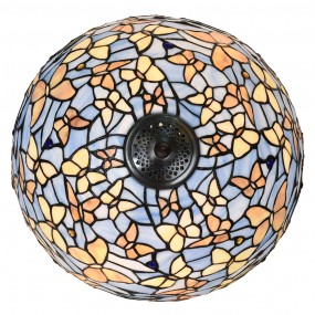 25LL-6344 Lampada da tavolo Tiffany Ø 40x60 cm Blu Vetro Farfalle Lampada da scrivania Tiffany