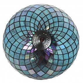 25LL-6347 Lampada da tavolo Tiffany Ø 40x61 cm Blu Vetro Lampada da scrivania Tiffany