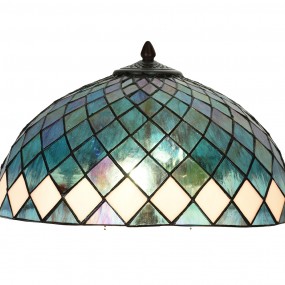 25LL-6347 Lampada da tavolo Tiffany Ø 40x61 cm Blu Vetro Lampada da scrivania Tiffany