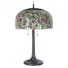 25LL-6349 Table Lamp Tiffany Ø 46x72 cm Green Pink Glass Desk Lamp Tiffany