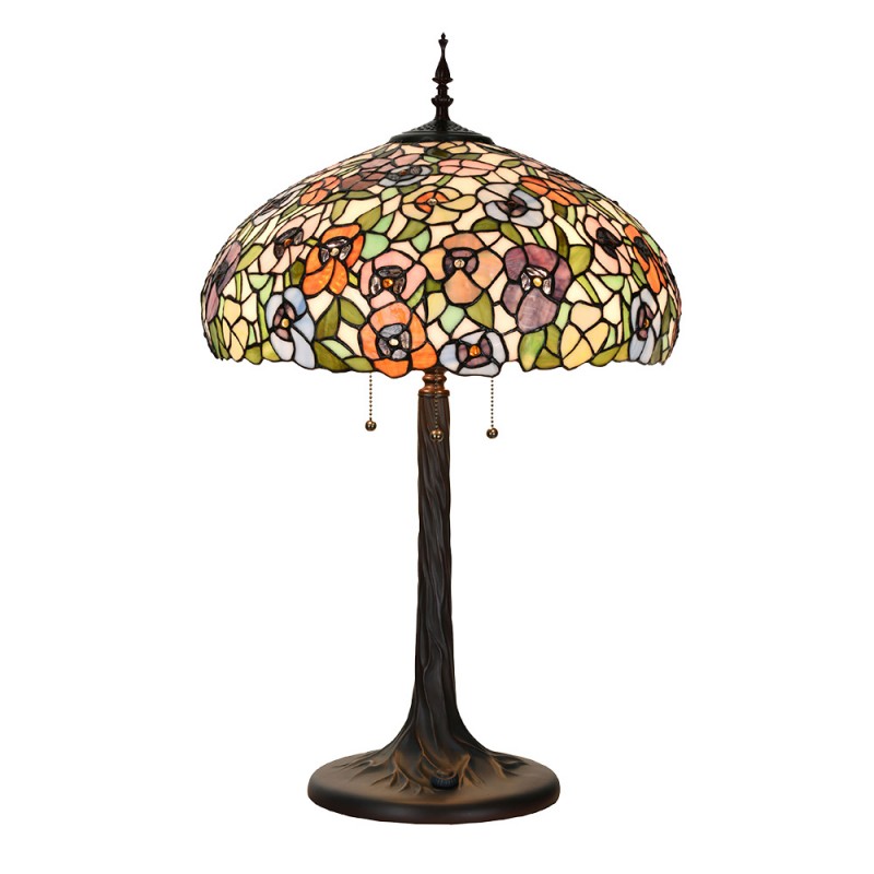5LL-6350 Lampada da tavolo Tiffany Ø 46x72 cm Verde Vetro Lampada da scrivania Tiffany