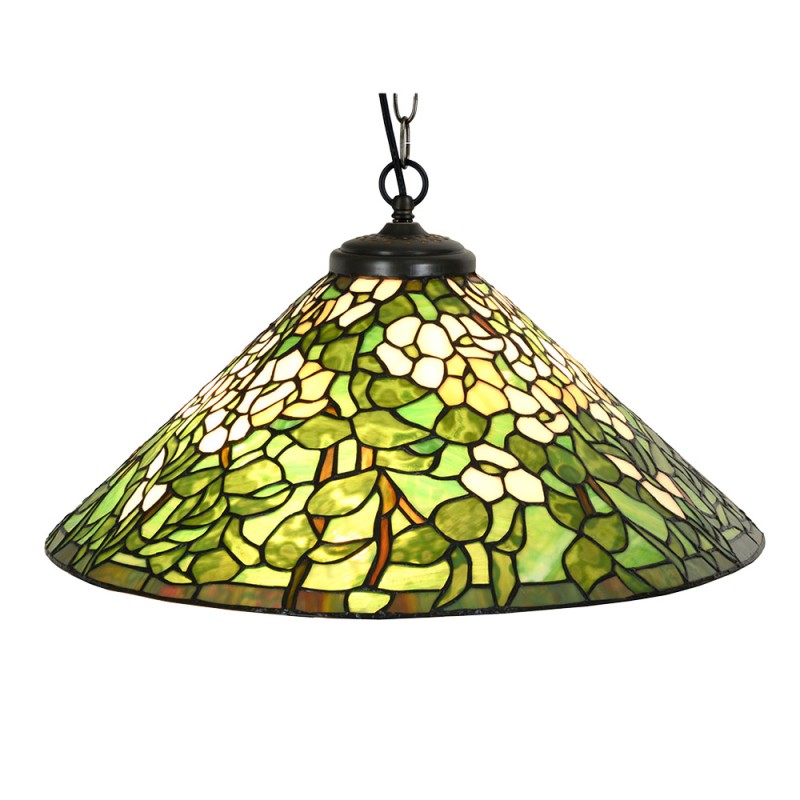 5LL-6351 Hanglamp Tiffany  Ø 50 cm Groen Glas Tiffany Lampen