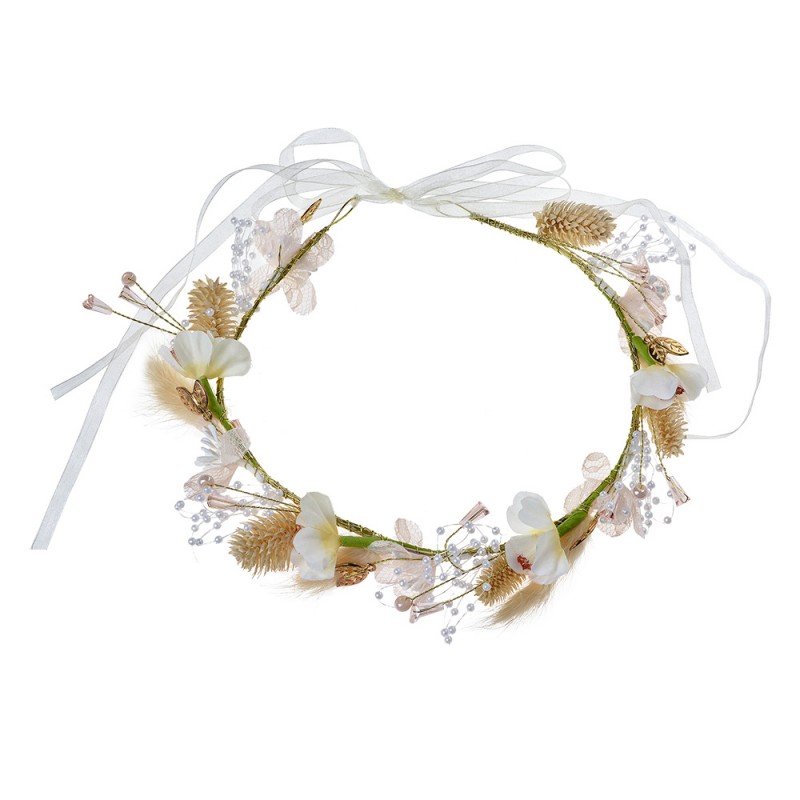 JZHB0139 Haarband Mädchen Weiß Kunststoff Blumen Haarband Damen
