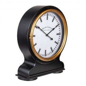 26KL0721 Floor Clock 42x52 cm  Black Metal Round Mantel Clock