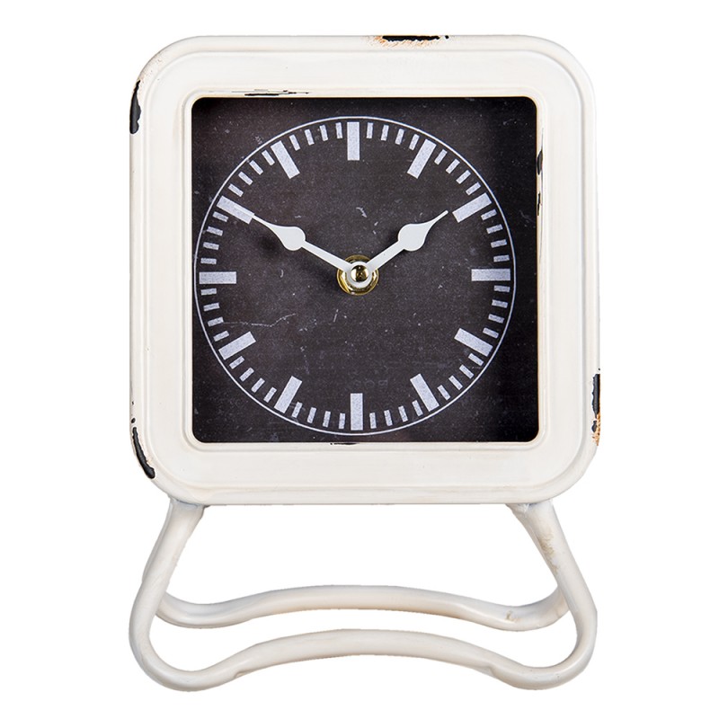 6KL0722 Horloge de table 16x22 cm Blanc Métal Horloge de table intérieures