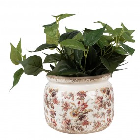 26CE1650L Pot de fleurs Ø 20x15 cm Beige Rose Céramique Fleurs Pot de fleurs d'intérieur