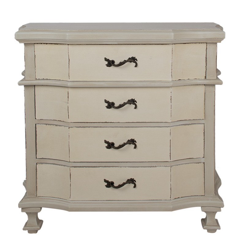 5H0669 Chest of Drawers 89x38x88 cm Beige Wood