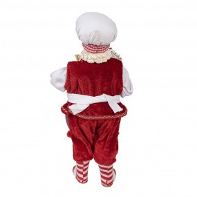 265227 Figurine Santa Claus 28 cm Red Textile on Plastic Christmas Figurine