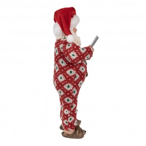 265230 Figurine Santa Claus 28 cm Red Textile on Plastic Christmas Figurine