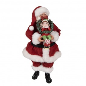 265231 Figurine Père Noël 28 cm Rouge Textile sur plastique Figurine de Noël