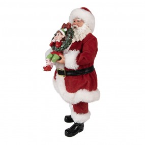 265231 Figurine Santa Claus 28 cm Red Textile on Plastic Christmas Figurine