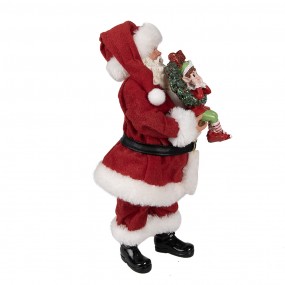 265231 Figurine Santa Claus 28 cm Red Textile on Plastic Christmas Figurine