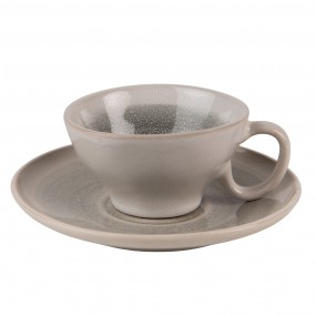 26CE1432 Cup and Saucer 100 ml Grey Green Ceramic Tableware