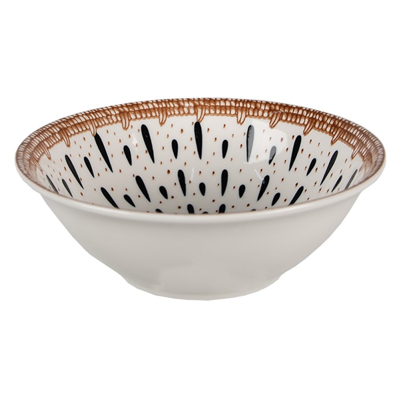 6CEBO0062 Bowl 300 ml White Black Ceramic Serving Bowl