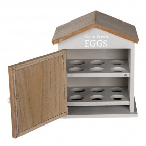 26H2060 Egg Cabinet House 19x13x23 cm Brown Wood Chicken Egg Holder
