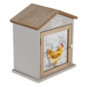 26H2060 Egg Cabinet House 19x13x23 cm Brown Wood Chicken Egg Holder