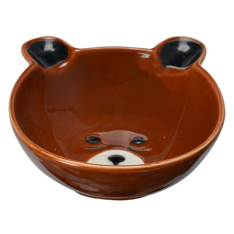 6CE1727 Bowl 200 ml Brown Ceramic Bear Serving Bowl