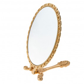 2JZSP0004 Handheld Mirror 8x2x18 cm Gold colored Metal Glass Oval