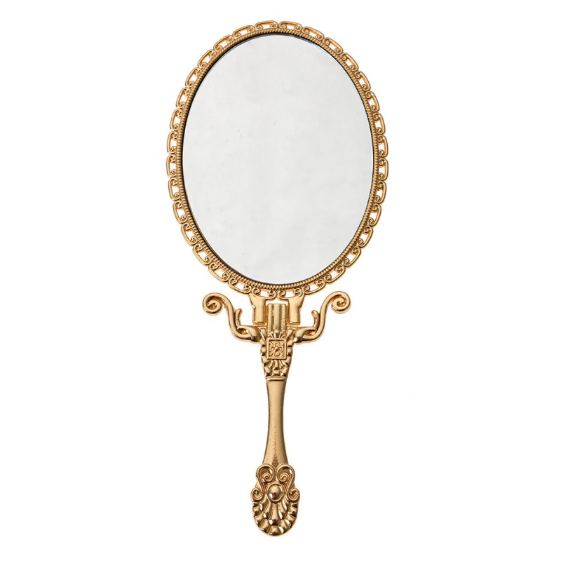 JZSP0006 Handheld Mirror 8x2x18 cm Gold colored Polyresin Glass Oval