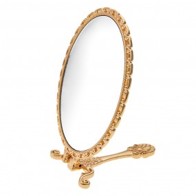 2JZSP0006 Handheld Mirror 8x2x18 cm Gold colored Polyresin Glass Oval