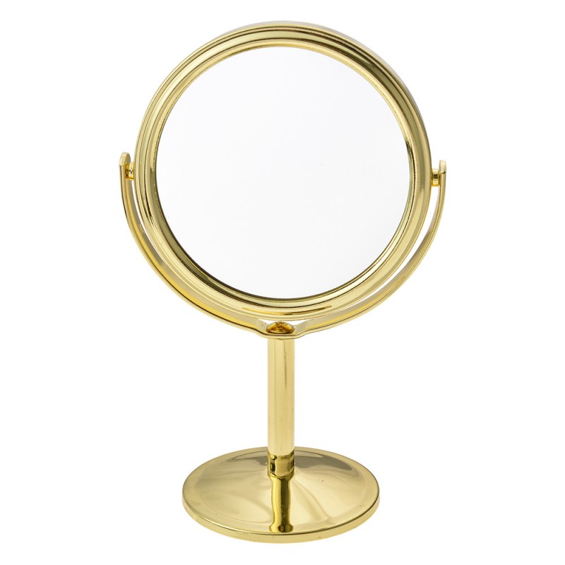 JZSP0012 Mirror Ø 9x14 cm Gold colored Metal Glass Round