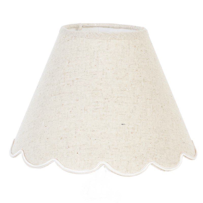 6LAK0028 Lampshade Ø 22x16 cm Beige Linen Round Fabric Lampshade