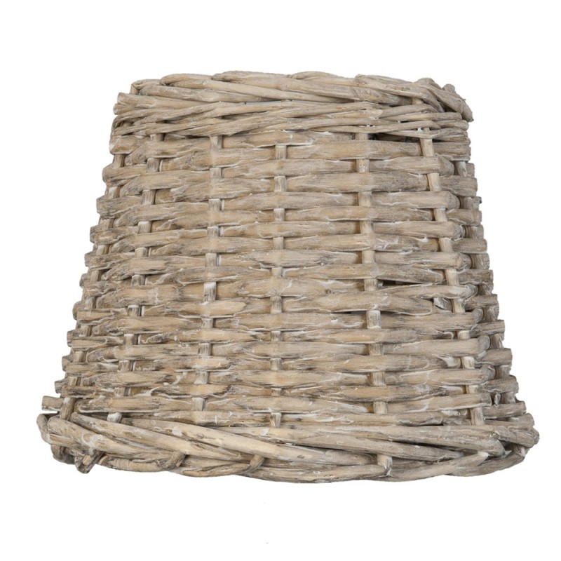 6LAK0258 Abat-jour Ø 20x15 cm Beige Rotin Rond Abat-jour en rotin