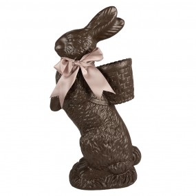 25PR0132 Figurine Lapin 52 cm Marron Rose Polyrésine