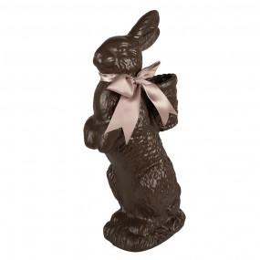 25PR0132 Figurine Lapin 52 cm Marron Rose Polyrésine