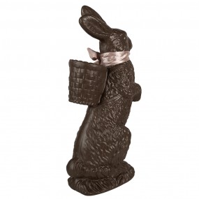 25PR0132 Figurine Lapin 52 cm Marron Rose Polyrésine