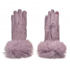 2JZGL0065LA Gloves with fur 9x24 cm Purple Polyester