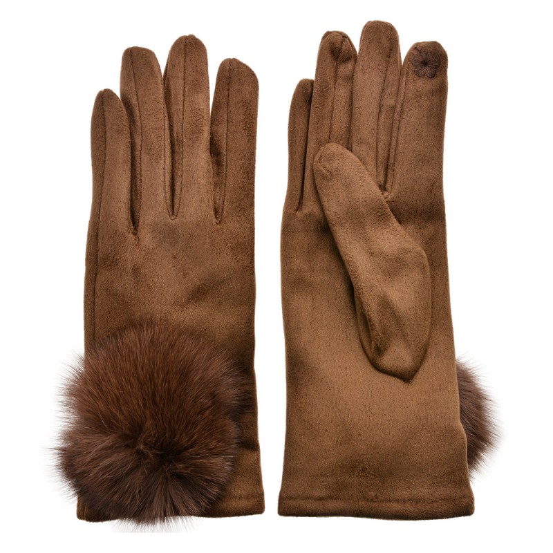 JZGL0066CH Winter Gloves 9x24 cm Brown Polyester