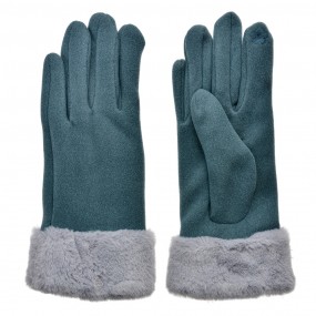 2JZGL0085BL Gloves with fur 9x24 cm Blue Polyester